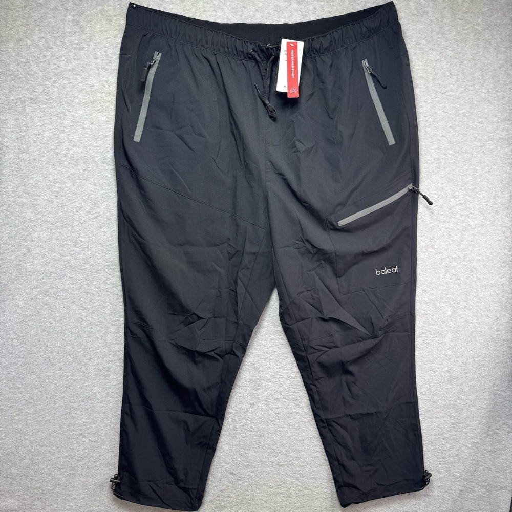 NWT Baleaf Pants Jogger Mens 1X Black UPF 50+ Moisture Wicking Workout Zip XL